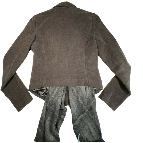 Mara Hoffman Blazer Jacket Velvet Button Attached Wool Scarf Black Gray S/M - Picture 9 of 14